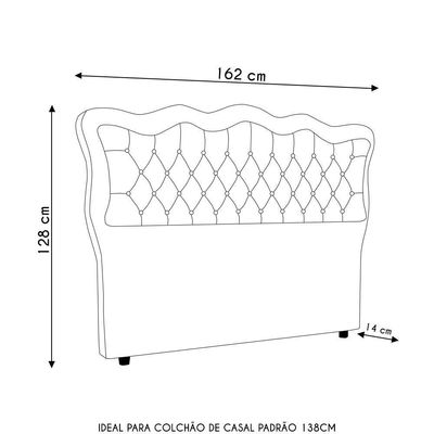 Cabeceira Casal Cama 140cm Oregon I02 Bouclê Cinza - Mpozenato