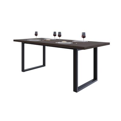 Mesa De Jantar Queens R 200x90x77cm Qemj9200r Terracota - Est.preta Terracota/est.preta