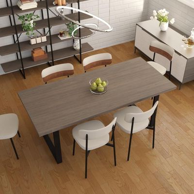 Mesa De Jantar Queens R 200x90x77cm Qemj9200r Terracota - Est.preta Terracota/est.preta