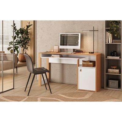 Escrivaninha Mesa Para Computador Telasul Versa Home 1 Porta Freijó/branco
