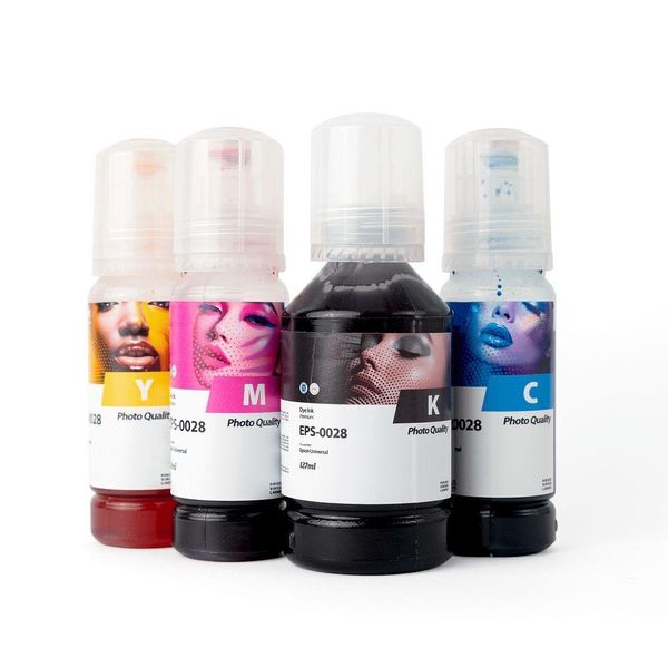 Kit 4 Refis De Tinta Epson T504 L1300 L1410 Bk 127 Cmy 70ml