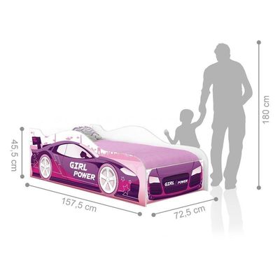Cama Carro Rosa Kids Infantil Com Colchão