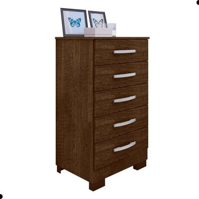Cômoda Moderna Com 5 Gavetas Areal Malbec
