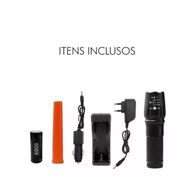 Lanterna Tática Militar Alumínio X900 Recarregável Zoom
