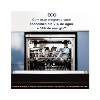 Lava-louça Electrolux 14 Serviços Inox Com Programa Lava E Seca 50' LS14E Inox 110V