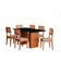 Kit Mesa Jantar Santiago 160 Com Tampo De Vidro E 6 Cadeiras Cinamomo/preto/nevoa Boucle