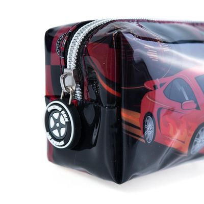 Estojo Escolar Masculino Racing Car U / Preto