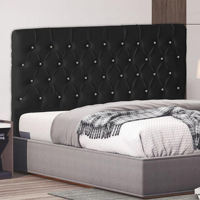 Cabeceira De Cama Box Estrela King 195 Cm Suede Botão Cristal Preto Do Lar Móveis E Decoração