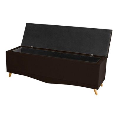Kit Cabeceira De Cama E Calçadeira Baú Barcelona Capitonê Casal 140 Cm Suede Marrom Casa Móveis E Decoração