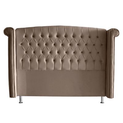 Cabeceira De Cama Box Toquio Casal 140 Cm Suede Capuccino Do Lar Móveis E Decoração