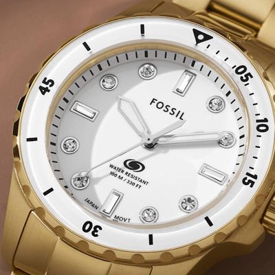 Relógio Fossil Feminino Blue Dourado - Es5350-1dn Es5350-1dn