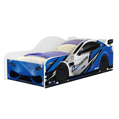Cama Carro Rally Solteiro Azul Full