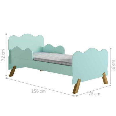 Mini Cama Infantil Com Guarda Nuvenzinha Verde