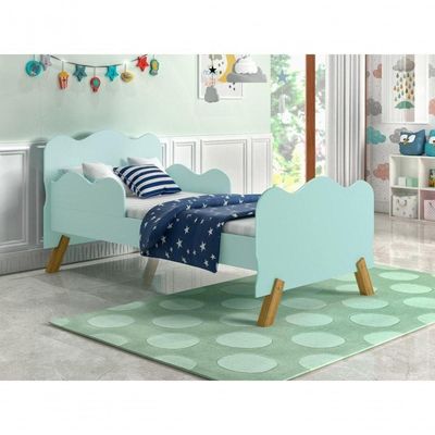 Mini Cama Infantil Com Guarda Nuvenzinha Verde