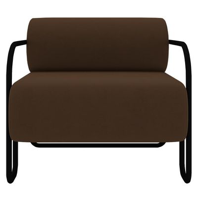 Poltrona Decorativa Para Sala Industrial Kira K04 Veludo Marrom - Mpozenato