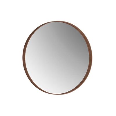 Espelho Decorativo Redondo 60 Cm Palermo Castanho