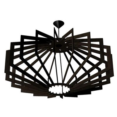 Luminária Teto Tipo Pendente Trapezio Mdf Completa - Preta