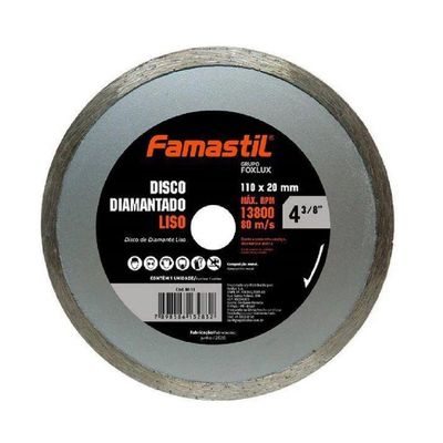 Disco Diamantado Liso 4 3/8 Polegadas 110 X 20 Mm Famastil