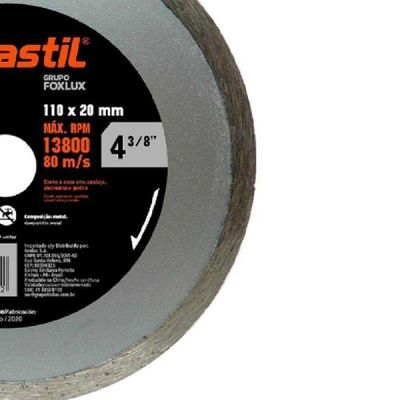 Disco Diamantado Liso 4 3/8 Polegadas 110 X 20 Mm Famastil