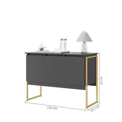 Conjunto De Buffets Industriais Milão Preto Dourado