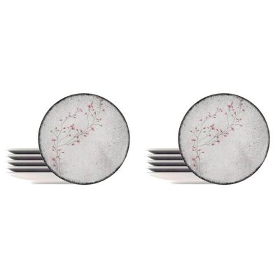 Kit 12 Pratos Rasos Porcelana 25cm Tramontina Floralis Decorada Mesa Posta Eventos