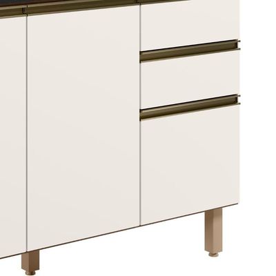 Balcão De Cozinha Com Tampo 120cm Maly N03 Carvalho-off White - Mpozenato