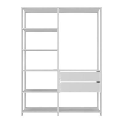 Estante Livreiro Modular 135cm 2 Peças Com 2 Gavetas Multimóveis Mp6029 Branco
