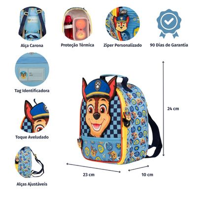 Lancheira Térmica Infantil Masculina Patrulha Canina Chase Baby U / Azul