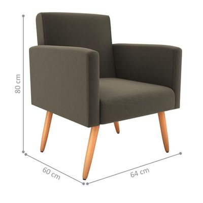 Poltrona Para Decoração Belém Suede Cappuccino