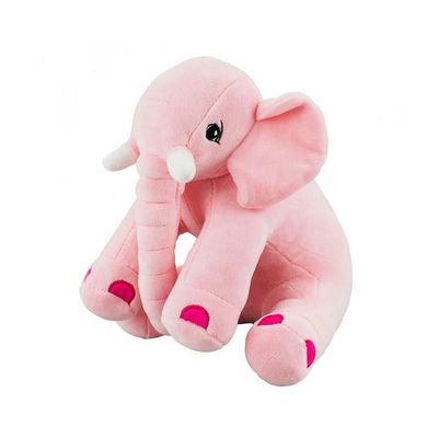 Pelúcia Elefante Rosa Sentado 24cm