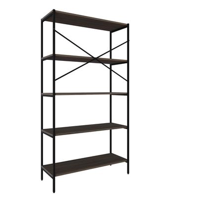 Estante C/05 Prateleiras 152x80x33cm Tub Tueh1585 Nogal - Est.preta Nogal / Est.preta