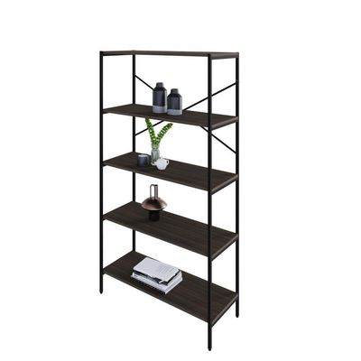Estante C/05 Prateleiras 152x80x33cm Tub Tueh1585 Nogal - Est.preta Nogal / Est.preta