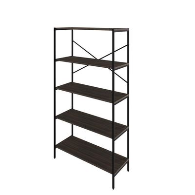 Estante C/05 Prateleiras 152x80x33cm Tub Tueh1585 Nogal - Est.preta Nogal / Est.preta