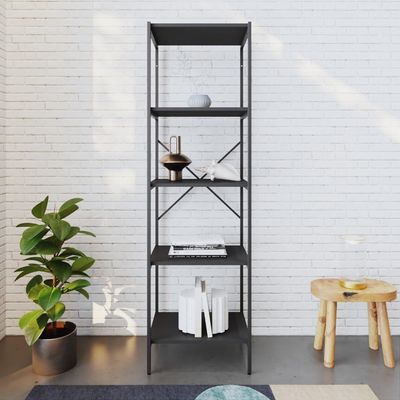 Estante C/05 Prateleiras 152x45x33cm Tub Tueh1545 Preto ônix - Est.preta Preto ônix / Est.preta