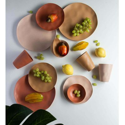 Prato Raso Avulso 26cm Orgânico Sortido com Relevo Lyor para Servir Mesa Posta