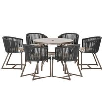 Mesa E 6 Cadeiras E Noronha Marrom E6 Trama Original Preto