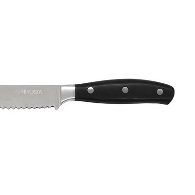 Faca para pão Fackelmann Nirosta em inox 33cm preta