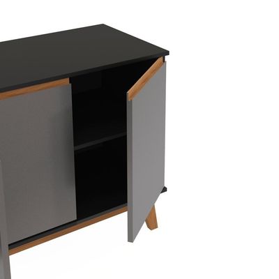 Aparador Kappesberg 4 Portas Preto Fosco/chumbo 156cm