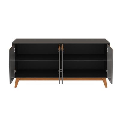 Aparador Kappesberg 4 Portas Preto Fosco/chumbo 156cm