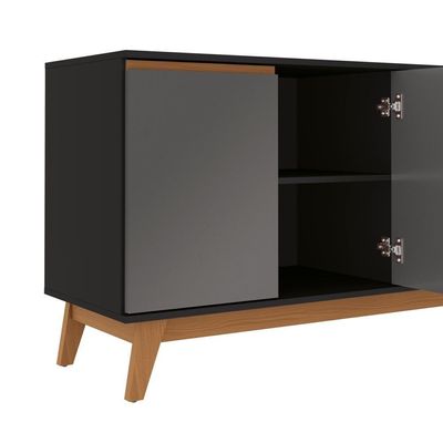Aparador Kappesberg 4 Portas Preto Fosco/chumbo 156cm