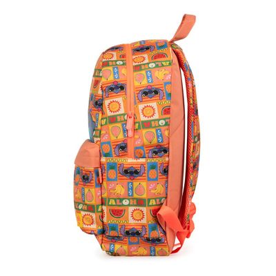 Mochila Escolar Feminina Juvenil Stitch Tropical Rosa U / Rosa