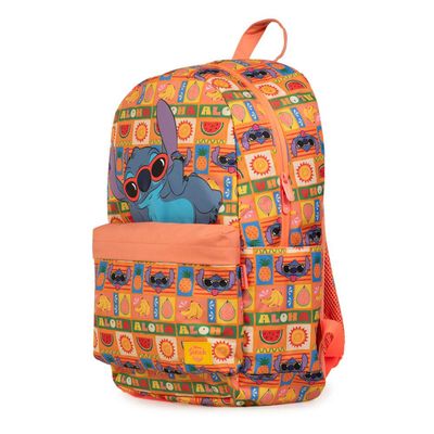 Mochila Escolar Feminina Juvenil Stitch Tropical Rosa U / Rosa
