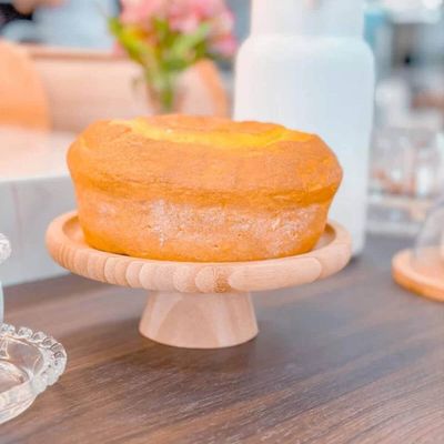 10 Boleiras de Bambu 20cm Pedestal Lyor Decorações de Mesas Festas Pratos para Bolos