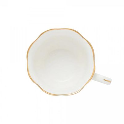 Jogo de xícaras de chá de porcelana Wolff Maldivas 6 peças 180ml filete dourado