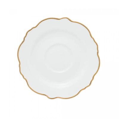 Jogo de xícaras de chá de porcelana Wolff Maldivas 6 peças 180ml filete dourado