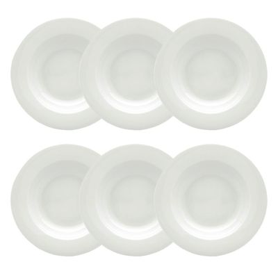 Jogo de pratos fundos em porcelana Strauss Sable 23,5cm 6 peças
