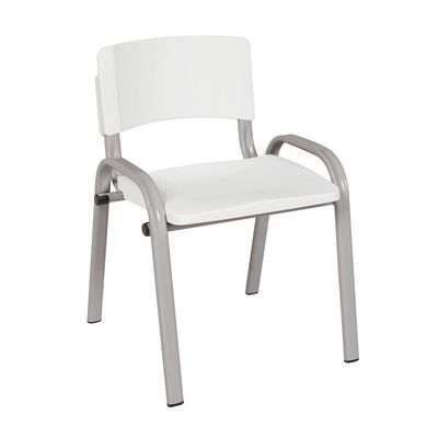 Kit 9 Cadeira Iso Infantil Creche, Escola Base Cinza Branco