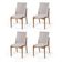 Conjunto 4 Cadeiras De Jantar Estofada Garbo Cinza Claro