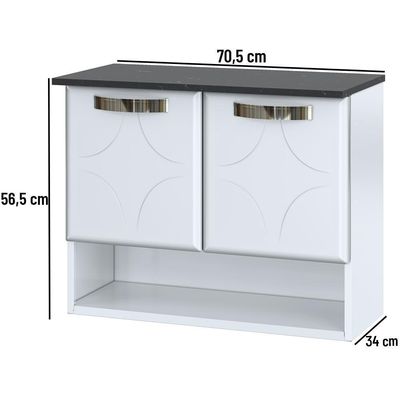 Balcão Gabinete Para Banheiro Em Aço Rubi 2 Portas Telasul
