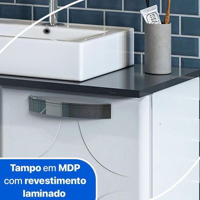 Balcão Gabinete Para Banheiro Em Aço Rubi 2 Portas Telasul